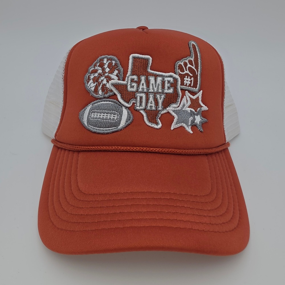 Jadelynn Brooke Texas Game Day Trucker Hat Burnt Orange White Mesh Snapback Cap